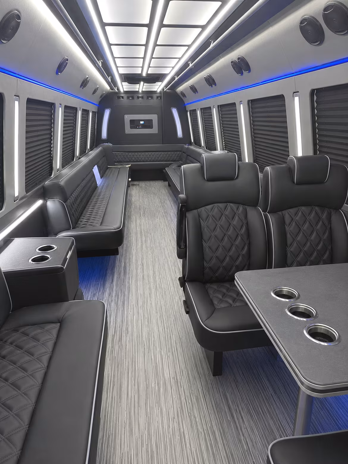 rio rancho 25 passenger party bus inside